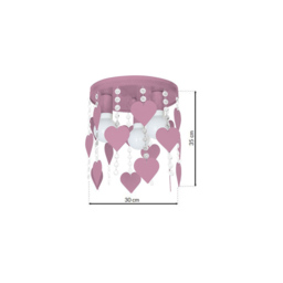Milagro Corazon Pink Ceiling Lamp 230V - Size: 30 x 30 x 35cm - Wilko - thumbnail 7