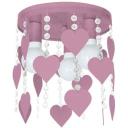 Milagro Corazon Pink Ceiling Lamp 230V - Size: 30 x 30 x 35cm - Wilko - thumbnail 1