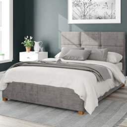 Aspire Caine King Size Silver Firenze Velour Ottoman Bed - Aspire Beds - Wilko