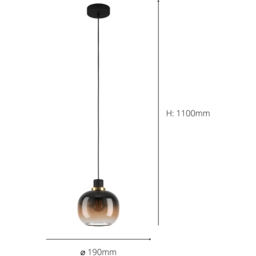 EGLO Oilella Gradient Pendant Light - Size: 110 x 19 x 110cm - Black - Wilko - thumbnail 5