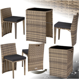 tectake Hamburg 2 Seater Rattan Garden Bistro Set Natural - Brown - Wilko - thumbnail 3
