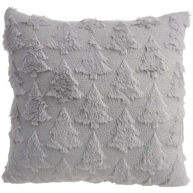 Living and Home Grey 3D Christmas Tree Soft Plush Cushion Cover 45 x 45cm - Size: 0.5 x 45 x 45cm - Wilko - image 1