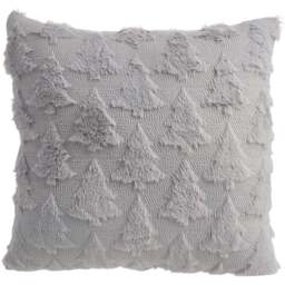 Living and Home Grey 3D Christmas Tree Soft Plush Cushion Cover 45 x 45cm - Size: 0.5 x 45 x 45cm - Wilko