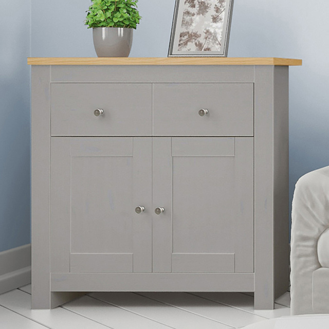 Loft24 Emerald 2 Door 2 Drawer Grey Oak Sideboard - Size: 81 x 79 x 35cm - Nature - Wilko - image 1