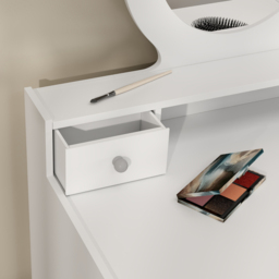 AIYAPLAY 4 Drawer White Mirror Kids Dressing Table and Stool Set - Size: 98 x 40 x 70cm - Wilko - thumbnail 5