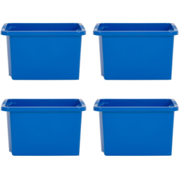 Wham 24L Blue Stackable Storage Box 4 Pack - Wilko