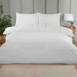 Yasmin Embroidered Duvet Set White Double - Wilko - thumbnail 1