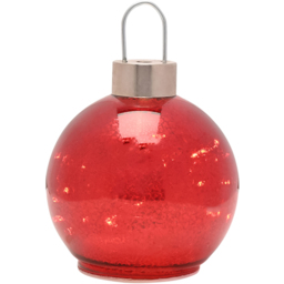 The Seasonal Gift Co Red Mercury Glass LED Fairy Light Bauble 13cm - Size: 1 Piece - Wilko