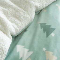 Christmas Trees Fleece Duvet Set Green King - Wilko - thumbnail 4