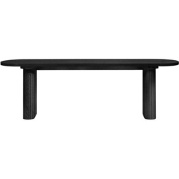 Birlea Axel 2 Seater Black Oval Fluted Dining Bench - Wilko - thumbnail 4