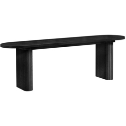 Birlea Axel 2 Seater Black Oval Fluted Dining Bench - Wilko - thumbnail 3