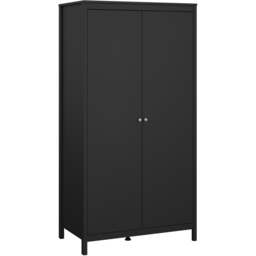 Florence Madrid 2 Door Matt Black Wardrobe - Wilko - thumbnail 3