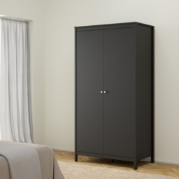 Florence Madrid 2 Door Matt Black Wardrobe - Wilko - thumbnail 7