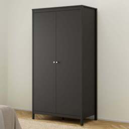 Florence Madrid 2 Door Matt Black Wardrobe - Wilko - thumbnail 1
