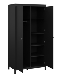 Florence Madrid 2 Door Matt Black Wardrobe - Wilko - thumbnail 5