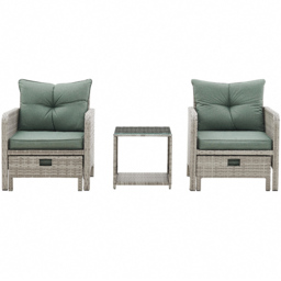 Home Detail Grenada 2 Seater Green Rattan Lounger with Cover - Grey - Wilko - thumbnail 6