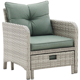 Home Detail Grenada 2 Seater Green Rattan Lounger with Cover - Grey - Wilko - thumbnail 7