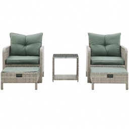 Home Detail Grenada 2 Seater Green Rattan Lounger with Cover - Grey - Wilko - thumbnail 4