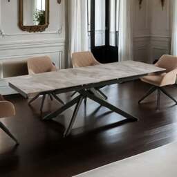 DS Living Zaira 6 Seater Dining Table White With Black Vein - Wilko