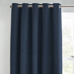 furn. Dawn Blue Textured Blackout Eyelet Curtains 117 x 183cm - Size: 183 x 117 x 1cm - Wilko - thumbnail 3