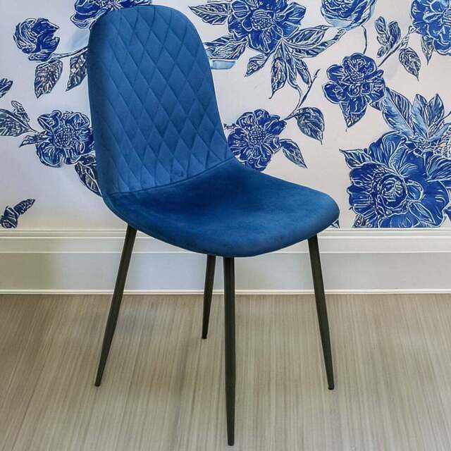 Alivio Set of 4 Blue Velvet Dining Chair - Wilko - image 1