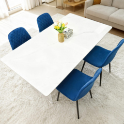 Alivio Set of 4 Blue Velvet Dining Chair - Wilko - thumbnail 5