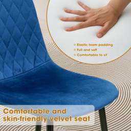 Alivio Set of 4 Blue Velvet Dining Chair - Wilko - thumbnail 6