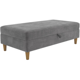 Dorel Hartford Grey Chenille Storage Ottoman - Size: 43 x 130 x 69cm - Wilko - thumbnail 4