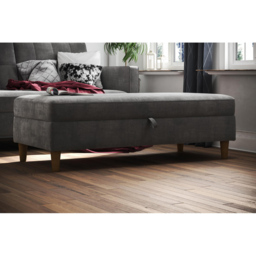 Dorel Hartford Grey Chenille Storage Ottoman - Size: 43 x 130 x 69cm - Wilko - thumbnail 7