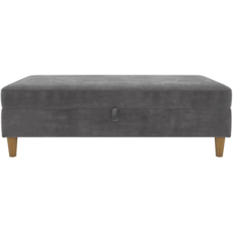 Dorel Hartford Grey Chenille Storage Ottoman - Size: 43 x 130 x 69cm - Wilko - thumbnail 3