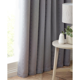 Alan Symonds Madison Silver Ring Top Curtain 168 x 137cm - Size: W 168 x D 137cm - Wilko - thumbnail 4
