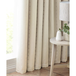 Alan Symonds Madison Cream Ring Top Curtain 168 x 183cm - Size: W 168 x D 183cm - Wilko - thumbnail 4