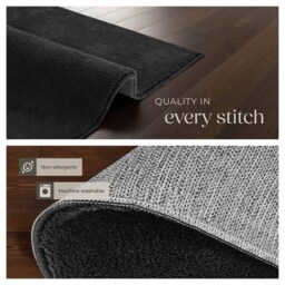 tectake Zonelle Black Short Pile Ultra Soft Rug 290 x 200cm - Size: 168 x 38 x 77cm - Wilko - thumbnail 6