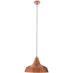 Premier Housewares Copper Finish Pendant Light - Size: 36 x 36 x 120cm - Gold - Wilko - thumbnail 3