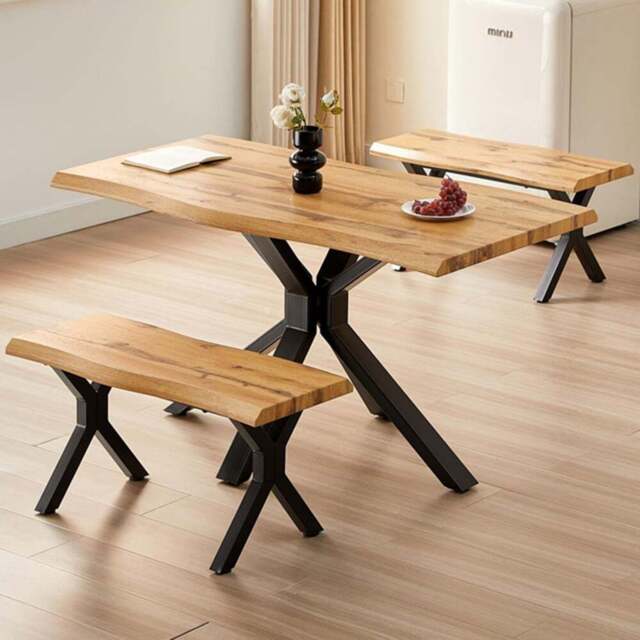 Kosy Koala 4 Seater Wooden Dining Table Set with Benches - Multi - Wilko - image 1