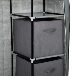HOMCOM 2 Drawer Grey Fabric Portable Wardrobe - Size: 162.5 cm x 42.5 cm x 102.0 cmcm - Wilko - thumbnail 4
