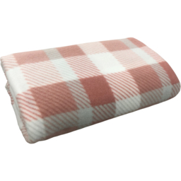 Velosso Blush Pink Check Polar Fleece Blanket 152 x 127cm - Size: 127 x 152 x 1cm - Wilko - thumbnail 3