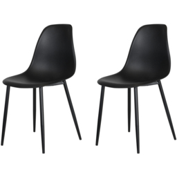 Core Products Aspen Set of 2 Black Curved Dining Chairs - Wilko - thumbnail 5
