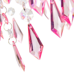 Happy Homewares Modern Waterfall Design Clear and Pink Acrylic Drops and Beads Pendant Shade - Size: 22 x 16 x 16cm - Wilko - thumbnail 4