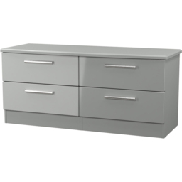 Crowndale Knightsbridge 4 Drawer Grey Gloss and Dusk Grey Bed Box Ready Assembled - Size: 51 x 112 x 42cm - Grey Gloss & Dusk Grey - Wilko - thumbnail 4