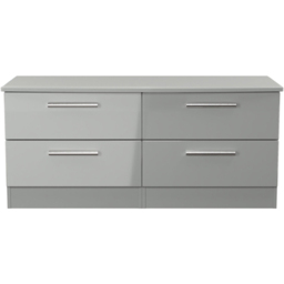 Crowndale Knightsbridge 4 Drawer Grey Gloss and Dusk Grey Bed Box Ready Assembled - Size: 51 x 112 x 42cm - Grey Gloss & Dusk Grey - Wilko - thumbnail 3