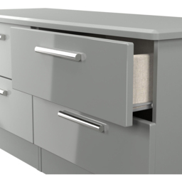 Crowndale Knightsbridge 4 Drawer Grey Gloss and Dusk Grey Bed Box Ready Assembled - Size: 51 x 112 x 42cm - Grey Gloss & Dusk Grey - Wilko - thumbnail 7