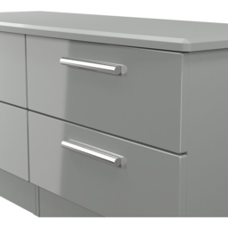 Crowndale Knightsbridge 4 Drawer Grey Gloss and Dusk Grey Bed Box Ready Assembled - Size: 51 x 112 x 42cm - Grey Gloss & Dusk Grey - Wilko - thumbnail 6