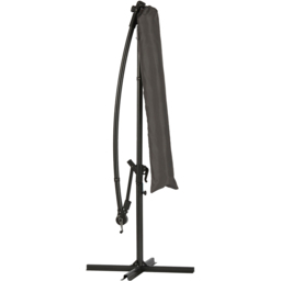 Garden Gear Charcoal Solar LED Cantilever Parasol with Cover 2.7m - Size: 3m - Grey - Wilko - thumbnail 4