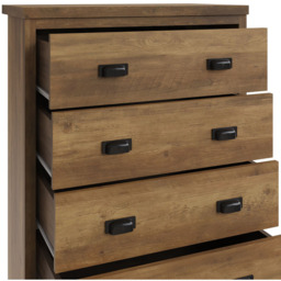 GFW Boston 4 Drawer Knotty Oak Chest of Drawers - Brown - Wilko - thumbnail 6