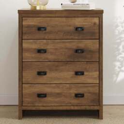 GFW Boston 4 Drawer Knotty Oak Chest of Drawers - Brown - Wilko - thumbnail 1