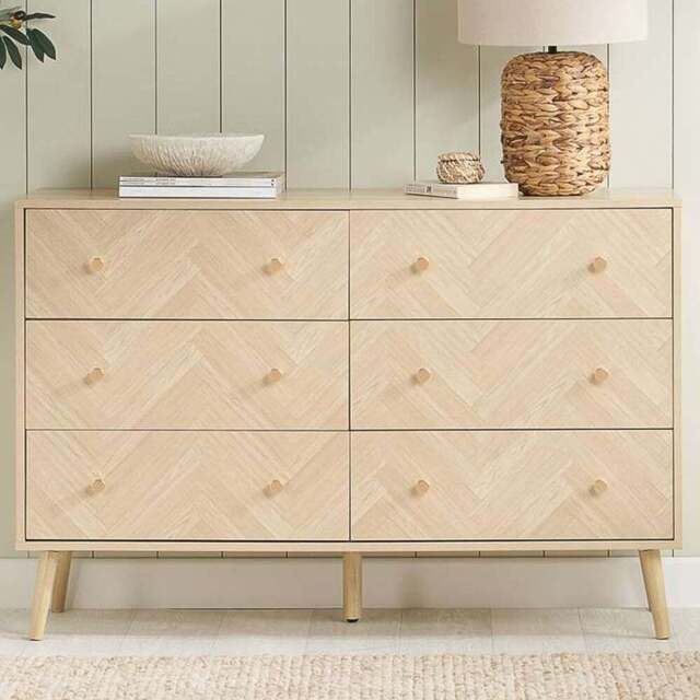 Birlea Herringford 6 Drawer Oak Chest of Drawers - Brown - Wilko - image 1