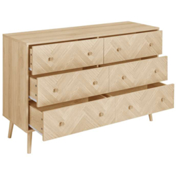 Birlea Herringford 6 Drawer Oak Chest of Drawers - Brown - Wilko - thumbnail 4