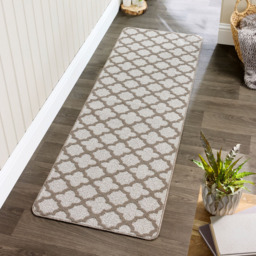 My Mat Stone Moroccan Tile Stain Resistant Runner 67 x 200cm - Size: 67 x 200 x 2cm - Brown - Wilko - thumbnail 3