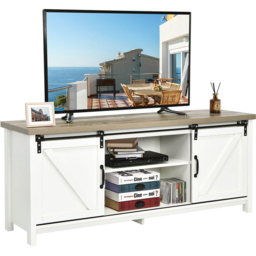 Costway 2 Door 2 Shelf White TV Unit - Size: 161 x 49 x 18cm - Wilko - thumbnail 5